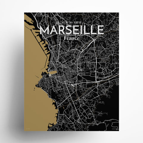 Marseille City Map Poster – Detailed Art Print of Marseille, South of France City Map Art for Home Decor, Office Decor, and Unique Gifts