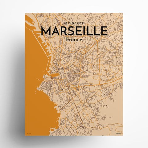 Marseille City Map Poster – Detailed Art Print of Marseille, South of France City Map Art for Home Decor, Office Decor, and Unique Gifts