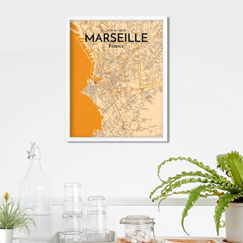 Marseille City Map Poster – Detailed Art Print of Marseille, South of France City Map Art for Home Decor, Office Decor, and Unique Gifts