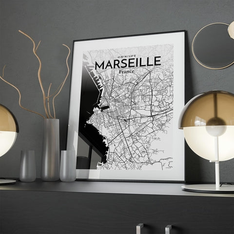 Marseille City Map Poster – Detailed Art Print of Marseille, South of France City Map Art for Home Decor, Office Decor, and Unique Gifts