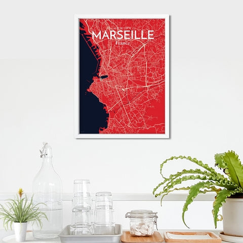 Marseille City Map Poster – Detailed Art Print of Marseille, South of France City Map Art for Home Decor, Office Decor, and Unique Gifts