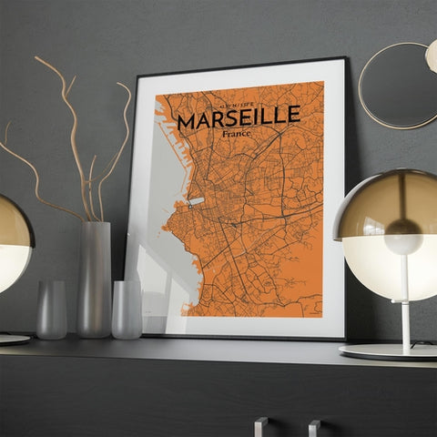 Marseille City Map Poster – Detailed Art Print of Marseille, South of France City Map Art for Home Decor, Office Decor, and Unique Gifts