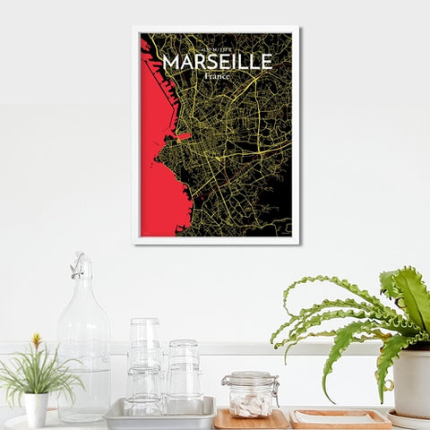 Marseille City Map Poster – Detailed Art Print of Marseille, South of France City Map Art for Home Decor, Office Decor, and Unique Gifts