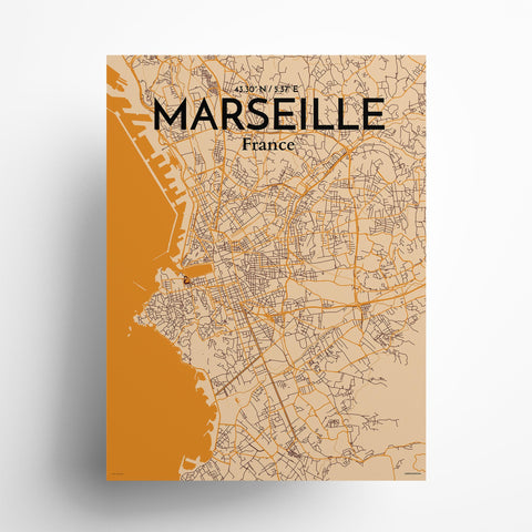 Marseille City Map Poster – Detailed Art Print of Marseille, South of France City Map Art for Home Decor, Office Decor, and Unique Gifts