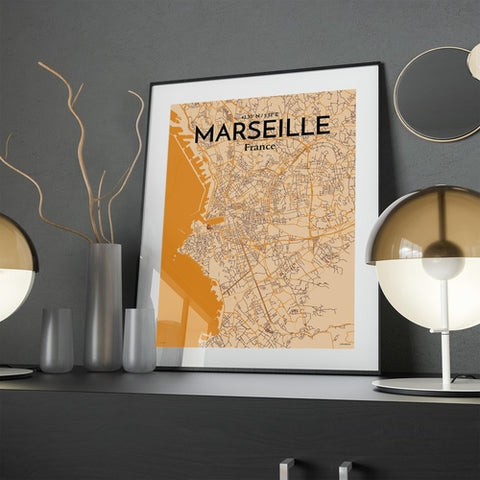 Marseille City Map Poster – Detailed Art Print of Marseille, South of France City Map Art for Home Decor, Office Decor, and Unique Gifts