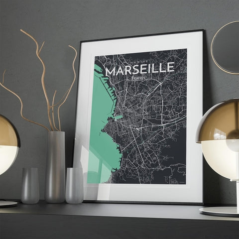 Marseille City Map Poster – Detailed Art Print of Marseille, South of France City Map Art for Home Decor, Office Decor, and Unique Gifts