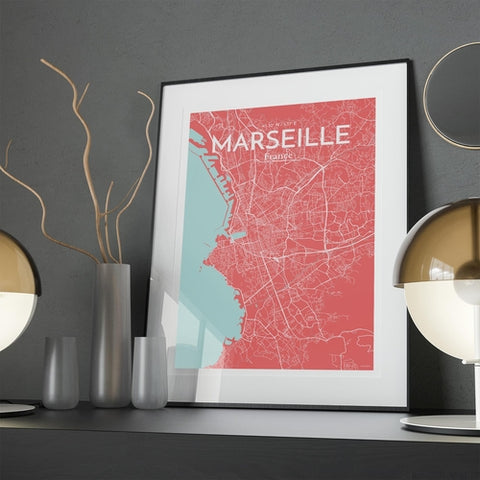 Marseille City Map Poster – Detailed Art Print of Marseille, South of France City Map Art for Home Decor, Office Decor, and Unique Gifts