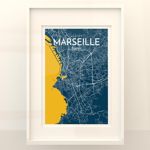 Marseille City Map Poster – Detailed Art Print of Marseille, South of France City Map Art for Home Decor, Office Decor, and Unique Gifts