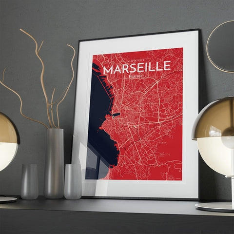 Marseille City Map Poster – Detailed Art Print of Marseille, South of France City Map Art for Home Decor, Office Decor, and Unique Gifts