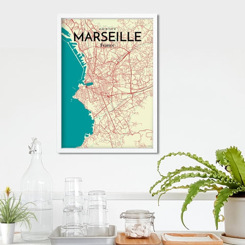 Marseille City Map Poster – Detailed Art Print of Marseille, South of France City Map Art for Home Decor, Office Decor, and Unique Gifts