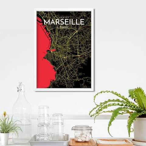 Marseille City Map Poster – Detailed Art Print of Marseille, South of France City Map Art for Home Decor, Office Decor, and Unique Gifts