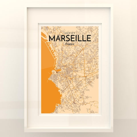 Marseille City Map Poster – Detailed Art Print of Marseille, South of France City Map Art for Home Decor, Office Decor, and Unique Gifts