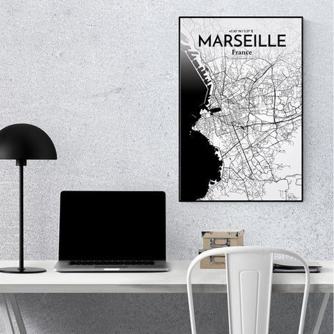 Marseille City Map Poster – Detailed Art Print of Marseille, South of France City Map Art for Home Decor, Office Decor, and Unique Gifts