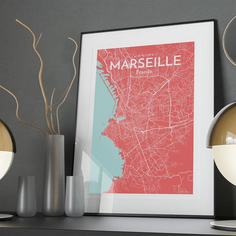 Marseille City Map Poster – Detailed Art Print of Marseille, South of France City Map Art for Home Decor, Office Decor, and Unique Gifts