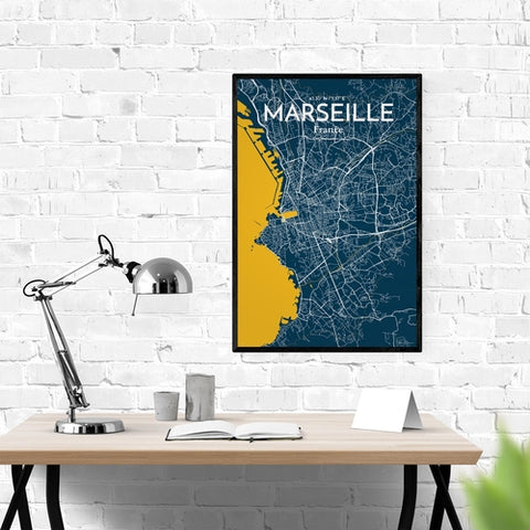 Marseille City Map Poster – Detailed Art Print of Marseille, South of France City Map Art for Home Decor, Office Decor, and Unique Gifts