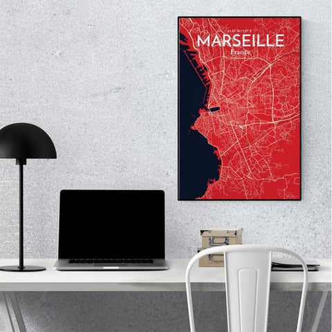 Marseille City Map Poster – Detailed Art Print of Marseille, South of France City Map Art for Home Decor, Office Decor, and Unique Gifts