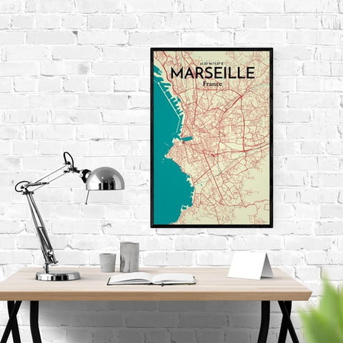 Marseille City Map Poster – Detailed Art Print of Marseille, South of France City Map Art for Home Decor, Office Decor, and Unique Gifts