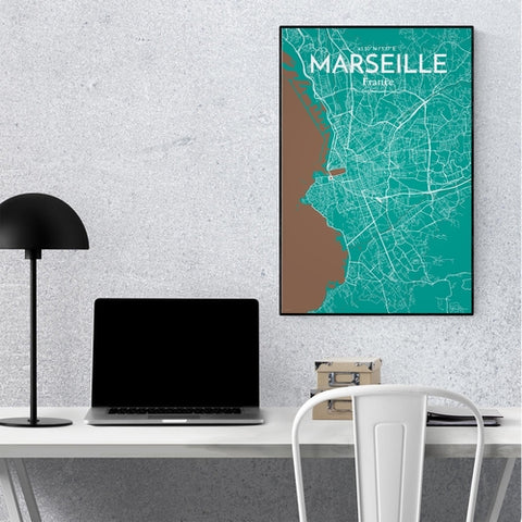 Marseille City Map Poster – Detailed Art Print of Marseille, South of France City Map Art for Home Decor, Office Decor, and Unique Gifts