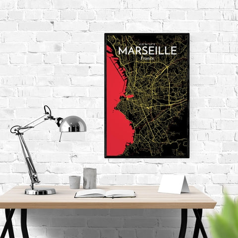 Marseille City Map Poster – Detailed Art Print of Marseille, South of France City Map Art for Home Decor, Office Decor, and Unique Gifts