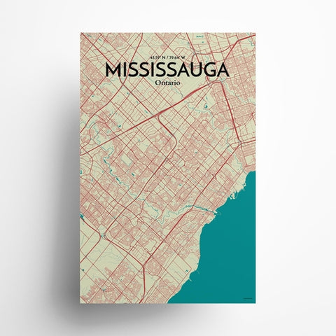 Mississauga City Map Poster – Detailed Art Print of Mississauga, Ontario for Home Decor, Office Decor, Travel Art, and Unique Gifts