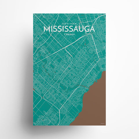 Mississauga City Map Poster – Detailed Art Print of Mississauga, Ontario for Home Decor, Office Decor, Travel Art, and Unique Gifts