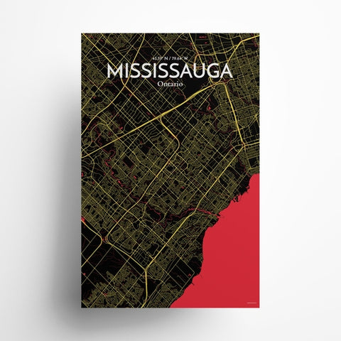 Mississauga City Map Poster – Detailed Art Print of Mississauga, Ontario for Home Decor, Office Decor, Travel Art, and Unique Gifts