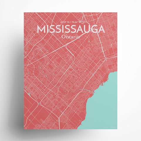 Mississauga City Map Poster – Detailed Art Print of Mississauga, Ontario for Home Decor, Office Decor, Travel Art, and Unique Gifts