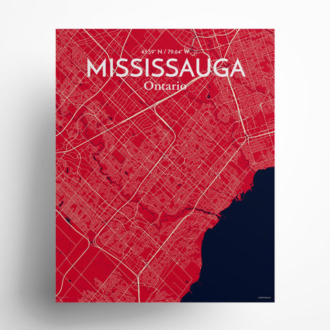 Mississauga City Map Poster – Detailed Art Print of Mississauga, Ontario for Home Decor, Office Decor, Travel Art, and Unique Gifts