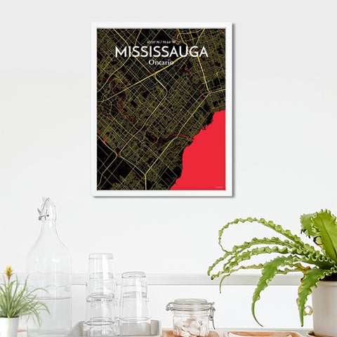 Mississauga City Map Poster – Detailed Art Print of Mississauga, Ontario for Home Decor, Office Decor, Travel Art, and Unique Gifts