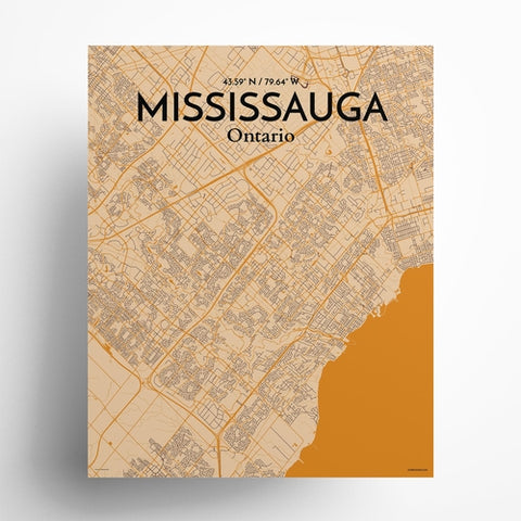 Mississauga City Map Poster – Detailed Art Print of Mississauga, Ontario for Home Decor, Office Decor, Travel Art, and Unique Gifts