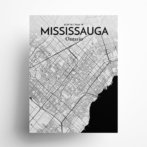 Mississauga City Map Poster – Detailed Art Print of Mississauga, Ontario for Home Decor, Office Decor, Travel Art, and Unique Gifts