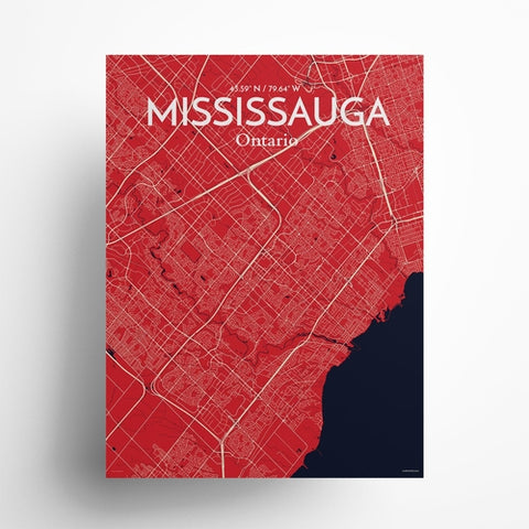 Mississauga City Map Poster – Detailed Art Print of Mississauga, Ontario for Home Decor, Office Decor, Travel Art, and Unique Gifts