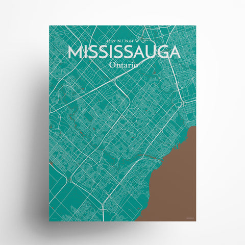 Mississauga City Map Poster – Detailed Art Print of Mississauga, Ontario for Home Decor, Office Decor, Travel Art, and Unique Gifts