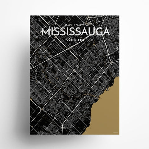 Mississauga City Map Poster – Detailed Art Print of Mississauga, Ontario for Home Decor, Office Decor, Travel Art, and Unique Gifts