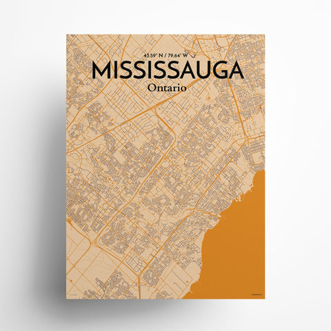 Mississauga City Map Poster – Detailed Art Print of Mississauga, Ontario for Home Decor, Office Decor, Travel Art, and Unique Gifts