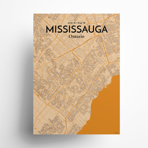 Mississauga City Map Poster – Detailed Art Print of Mississauga, Ontario for Home Decor, Office Decor, Travel Art, and Unique Gifts