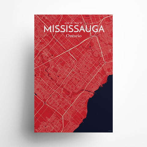 Mississauga City Map Poster – Detailed Art Print of Mississauga, Ontario for Home Decor, Office Decor, Travel Art, and Unique Gifts