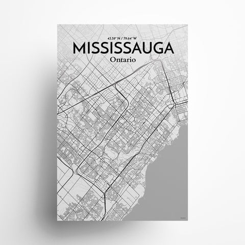 Mississauga City Map Poster – Detailed Art Print of Mississauga, Ontario for Home Decor, Office Decor, Travel Art, and Unique Gifts