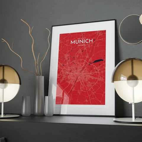 Munich City Map Poster – Detailed Art Print of Munich, German City Map Art for Home Decor, Office Decor, and Unique Gifts