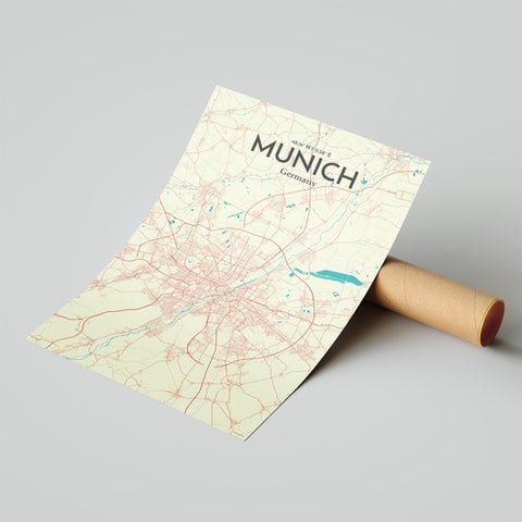 Munich City Map Poster – Detailed Art Print of Munich, German City Map Art for Home Decor, Office Decor, and Unique Gifts