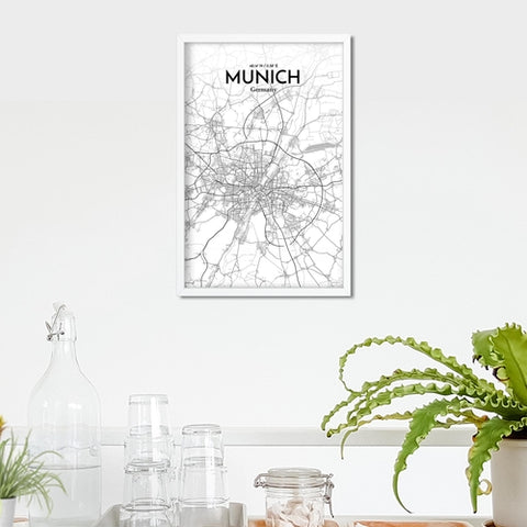 Munich City Map Poster – Detailed Art Print of Munich, German City Map Art for Home Decor, Office Decor, and Unique Gifts