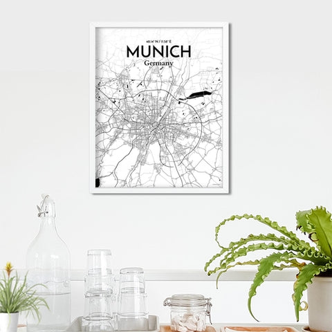 Munich City Map Poster – Detailed Art Print of Munich, German City Map Art for Home Decor, Office Decor, and Unique Gifts