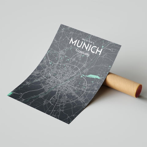 Munich City Map Poster – Detailed Art Print of Munich, German City Map Art for Home Decor, Office Decor, and Unique Gifts