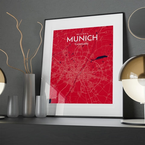 Munich City Map Poster – Detailed Art Print of Munich, German City Map Art for Home Decor, Office Decor, and Unique Gifts