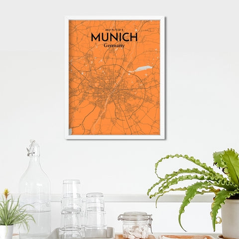 Munich City Map Poster – Detailed Art Print of Munich, German City Map Art for Home Decor, Office Decor, and Unique Gifts