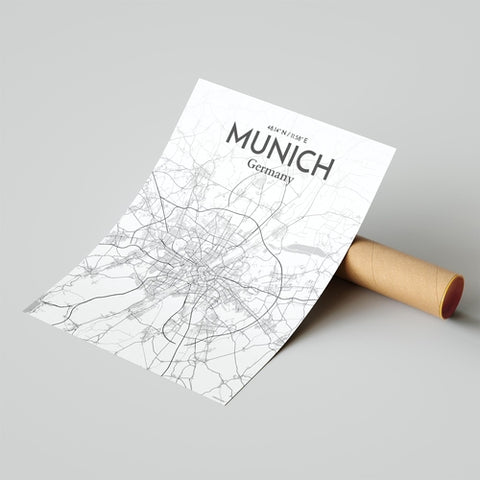 Munich City Map Poster – Detailed Art Print of Munich, German City Map Art for Home Decor, Office Decor, and Unique Gifts