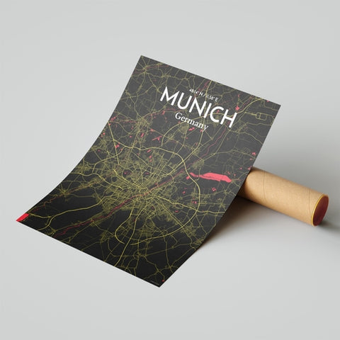 Munich City Map Poster – Detailed Art Print of Munich, German City Map Art for Home Decor, Office Decor, and Unique Gifts