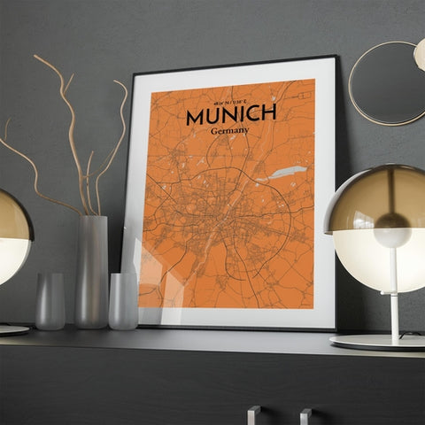 Munich City Map Poster – Detailed Art Print of Munich, German City Map Art for Home Decor, Office Decor, and Unique Gifts