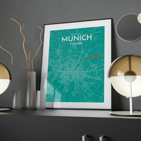 Munich City Map Poster – Detailed Art Print of Munich, German City Map Art for Home Decor, Office Decor, and Unique Gifts