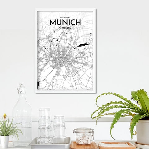 Munich City Map Poster – Detailed Art Print of Munich, German City Map Art for Home Decor, Office Decor, and Unique Gifts